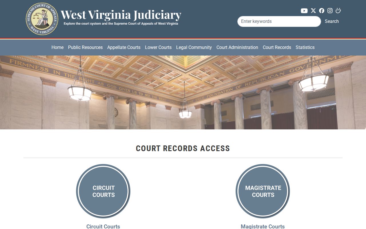 West Virginia Judiciary court record access gateway for Clay County cases
